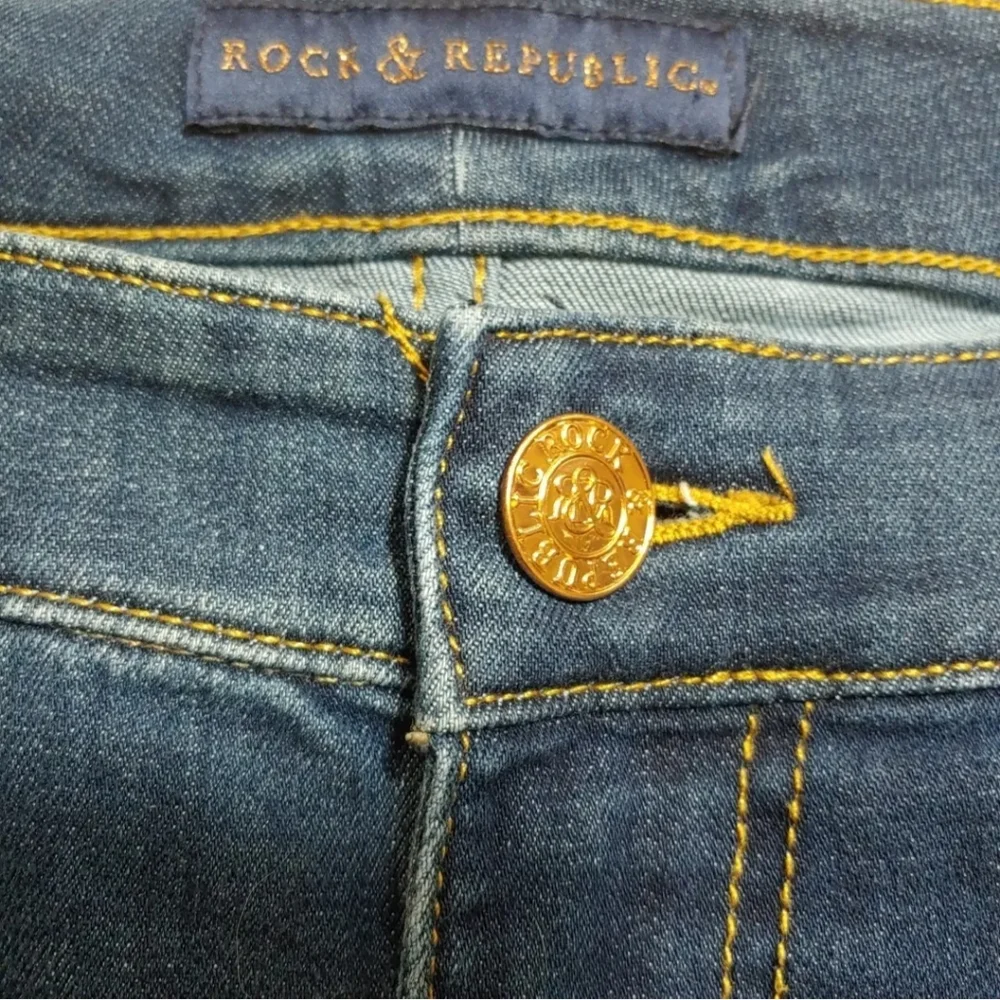 Rock Republic Wide Leg Jeans Kasandra Blue Stretch Denim 24/26W Size 46/29